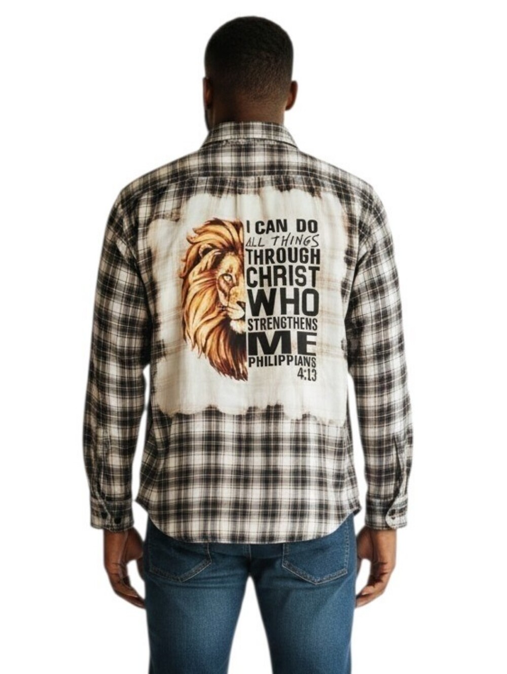 I Can Do All Things Through Christ Who Strengthens Me Christian Plaid Shirt, L